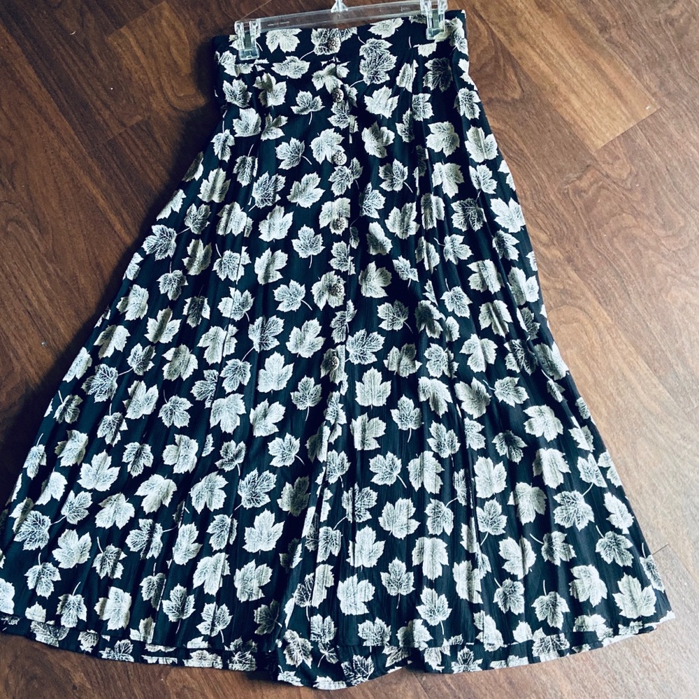 Midi A-Line Skirt Flowy